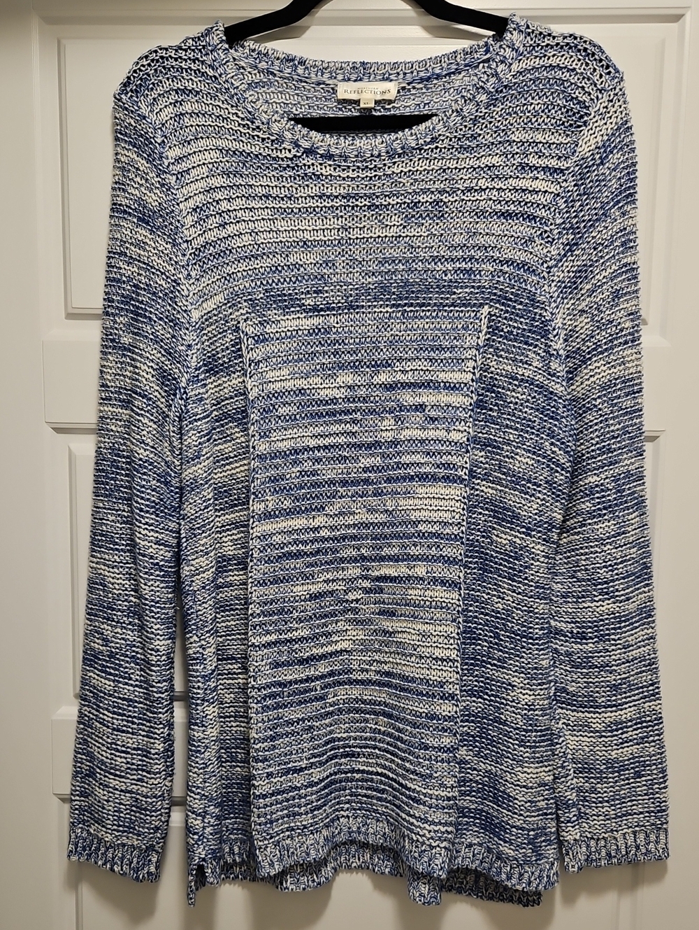 Northern Reflections Blue and White Marled Crewneck Sweater